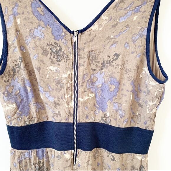 Vero Moda Caroline Brown Blue Pattern Vneck Dress - Picture 4 of 11